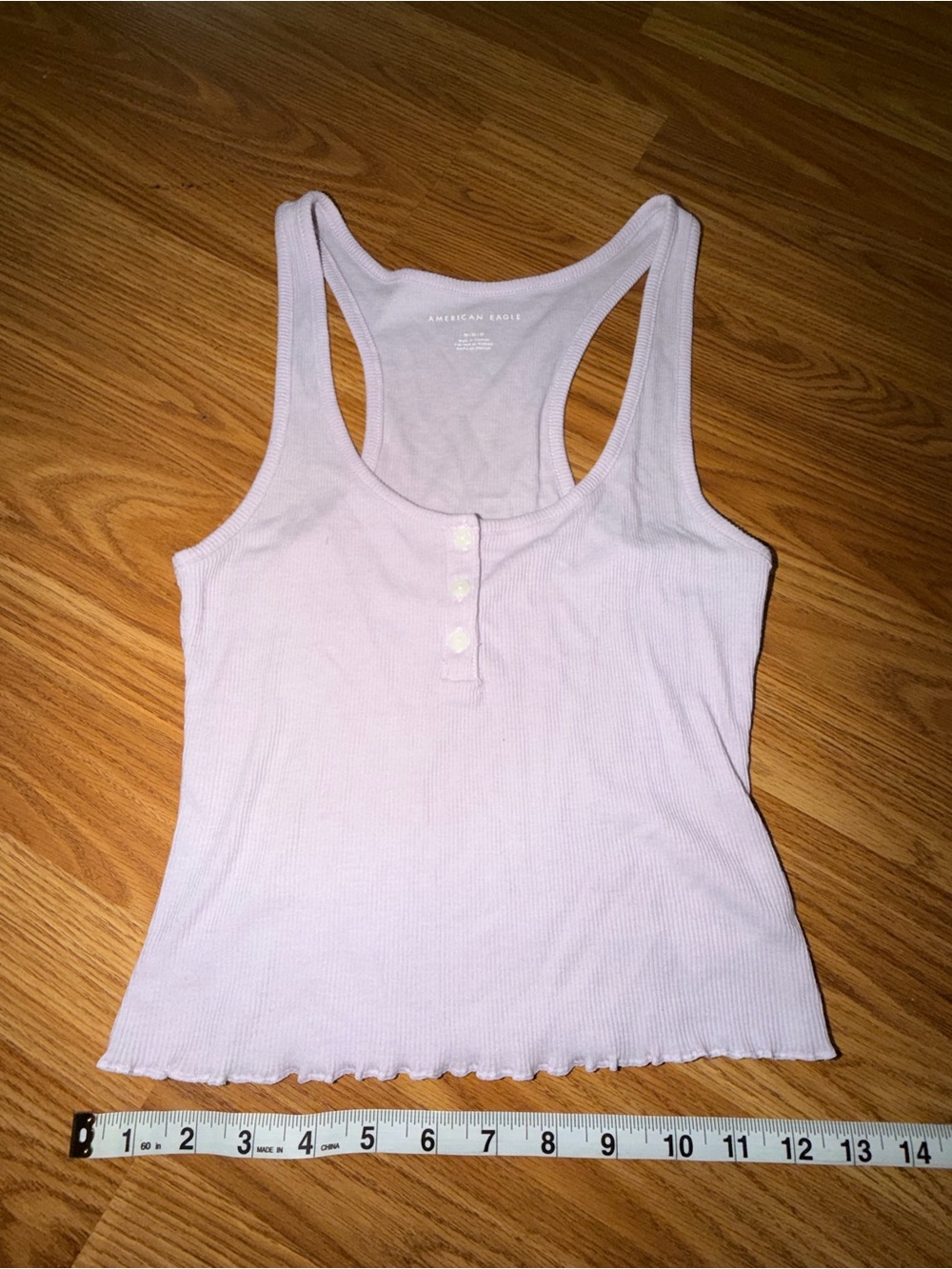 NWOT American Eagle Outfitters Light Lavender Ribbed Henley Tank Top MEDIUM